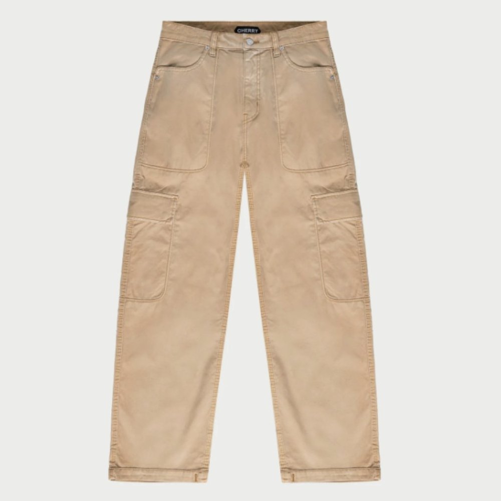 CHERRY - Six Pocket Cargo Pants (Camel)